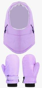 lot 59909 image: Kids Ski Balaclava Mask and Gloves Set Fleece Windproof Winter Hats Mittens for Winter Boys Girls Neck Warmer, Small. - Retail $18