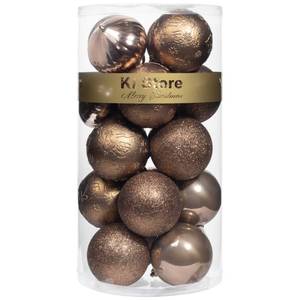 lot 59919 image: Brown Bronze Christmas Balls 20pcs 3.15-Inch Christmas Tree Decoration Ornaments for Xmas Tree Holiday Wreath Garland Decor Ornaments Hooks Included - Retail $21