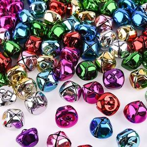 lot 59922 image: 100 Pieces Christmas Jingle Bells Metal Craft Bells Colorful Jingle Bells Small Bell DIY Bells for Wreath, Holiday Home and Hanging Christmas Wind Chimes Making (1 Inch). - Retail $13