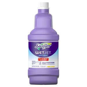 lot 59958 image: Swiffer WetJet Antibacterial Solution Refill for Floor Mopping and Cleaning, All Purpose Multi Surface Floor Cleaning Solution, Fresh Citrus Scent, 1.25 Liters - Retail $7