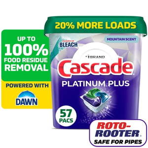 lot 59961 image: Cascade Platinum Plus Dishwasher Pods  Mountain. - Retail $28
