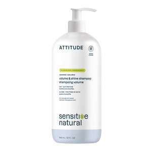 lot 59967 image: ATTITUDE Hair Shampoo for Sensitive Dry Scalp  EWG Verified  Soothing Oat  For Thin Hair  Naturally Derived Ingredients  Vegan and Plant-Based  Volume and Shine  Unscented  32 Fl Oz - Retail $43