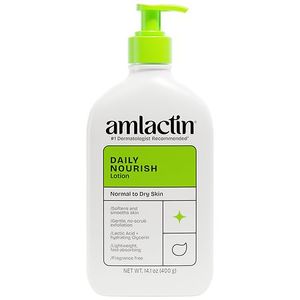 lot 59971 image: Amlactin Daily Nourish Body Lotion  12% Lactic Acid for Dry Skin Relief  Exfoliating  14.1OZ - Retail $16
