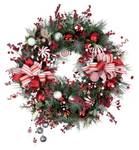 Christmas Holiday Wreath with Red and White Decorations - Retail: $70