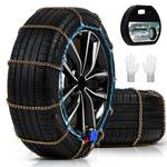 Auto Tightening Snow Chains for Cars, SUVs & Pickup Trucks 1-Min Quick-Fit Auto Installation, Reusable Universal Emergency Traction Tire Chains, Set of 2 - Retail: $95