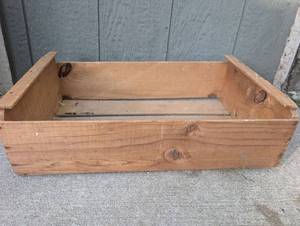 lot 1002 image: Vintage Wooden Slatted Crate with Stenciled End Markings