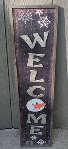 lot 2103 image: Welcome Snowman Vertical Sign