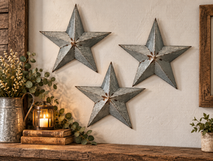 lot 1822 image: Col House Designs Metal Star Decor Set of 3 Pieces