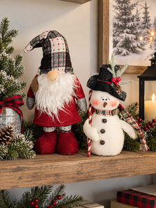 lot 2102 image: Christmas Gnome and Snowman Figurine&nbsp
