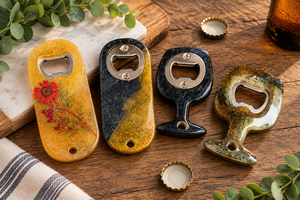 lot 1706 image: Handmade Resin Bottle Opener Set of 4