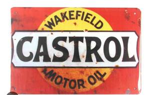 lot 1603 image: New Castrol Wakefield From R Bulk Metal Sign 8x10