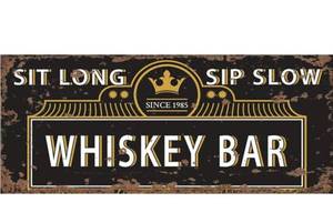lot 1607 image: New Whiskey Bar Metal Sign 12 x 6 Inch