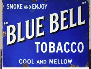 lot 1610 image: New Blue Bell Tobacco Metal Advertising Sign 8 x 10 in