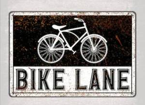lot 1611 image: New Bike Lane Metal Sign 8 x 10 in