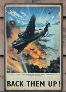 lot 1614 image: New RAF 8x10 Metal Sign BACK THEM UP