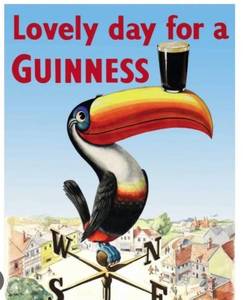 lot 1616 image: New Guinness Toucan Metal Sign 8 x 10 Lovely Day for Guinness