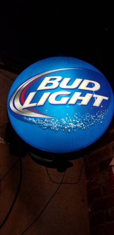 rotating bud light sign