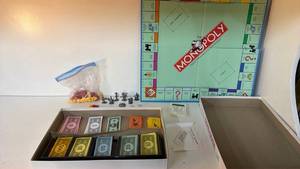 lot 13 image: Monopoly Board Game Complete Set with Box Components Pieces Money