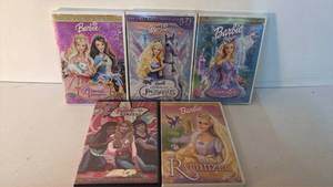 lot 19 image: Barbie Movie DVD Collection Lot of 5 Princess Pauper Magic Pegasus Swan Lake Rapunzel
