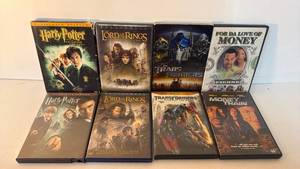 lot 23 image: DVD Movie Lot 8-Pack Harry Potter, Lord of the Rings, Transformers, Money Films