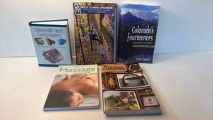 lot 36 image: Book Lot of 5 Minerals and Gemstones, Massage Basics, Kansas Curiosities