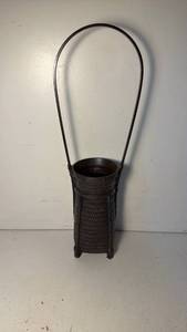 lot 63 image: TOYO Decorative Woven Pattern Vessel with Arched Handle