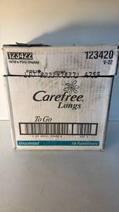 lot 80 image: Carefree Longs To Go Unscented Pantiliners 18 Count 123420