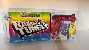 lot 120 image: Name That Tune 80s Edition DVD Board Game and Connect 4 Game A5640
