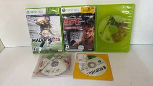 lot 128 image: Xbox 360 Game Lot Madden NFL 15 Madden NFL 11 UFC 2009 Undisputed Pure Skate 3