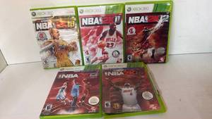 lot 130 image: 2K Sports NBA 2K10 2K11 2K12 2K13 2K14 Xbox 360 Video Games Lot of 5
