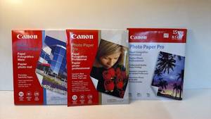 lot 171 image: Canon Photo Paper Lot of 3 Packs Matte 50 Sheets Pro 15 Sheets 8.5x11 LTR