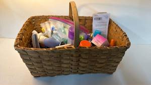 lot 184 image: Assorted Hair Care and Personal Care Lot with Woven Basket - tbh, Head & Shoulders, Vagisil