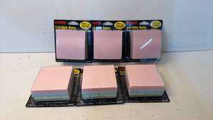 lot 190 image: Z-Notes Self-Stick Notes 3 x 3 in 300 Sheet 3 Pad Pack 20989 Lot of 6