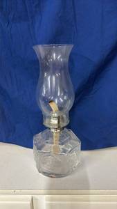 lot 224 image: Clear Oil Lamp with Chimney and Wick