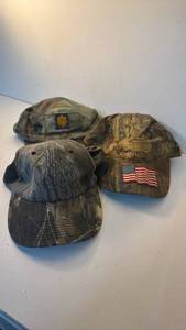 lot 236 image: Lot of 3 Camouflage Caps Including Chevrolet Embroidered Cap
