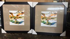 lot 242 image: Framed Wall Art Print 22.5 x 22.5 in Set of 2 M0128