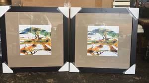 lot 244 image: Framed Wall Art Print 22.5 x 22.5 in Lot of 2 Montana 2 GR-AT-101