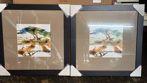 Framed Wall Art 22.5 x 22.5 in Set of 2 M0128