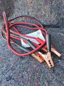 lot 44 image: Booster Cables with Clamps Red Black 12 ft