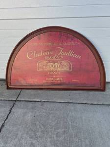 lot 68 image: Chateau Joullian Grand Vin Bordeaux Wine Bottle Label Metal Wall Decor