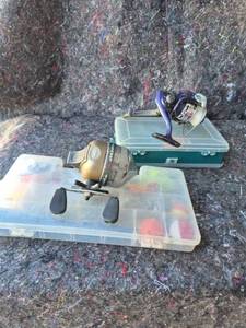 lot 70 image: 2 Fishing Reels with Tackle Box and Lures Lot