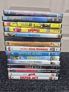 lot 114 image: DVD Lot of 15 Titles Including Shrek, Iron Man, Holes, Sister Act - MOST CASES HAVE MULTIPLE SIMILAR DVDS IN THEM