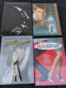 lot 124 image: Lot of 4 DVDs Ray, Footloose, Dirty Dancing Ultimate Edition, Hairspray