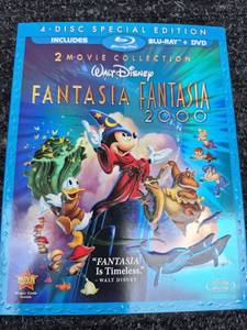 lot 133 image: Walt Disney Fantasia Fantasia 2000 2 Movie Collection 4-Disc Blu-ray  DVD