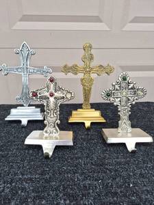lot 146 image: Cross Christmas Stocking Holders Set of 4