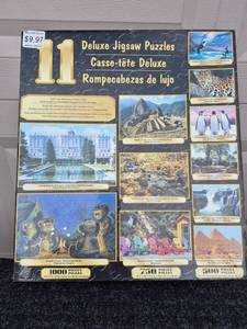 lot 161 image: Deluxe Jigsaw Puzzles 11 Count Assorted 1000 750 500 Pieces - Sealed
