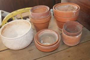 lot 5536 image: Terra Cotta Planting Pots and More