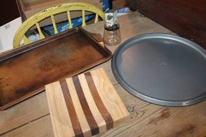 lot 5589 image: Vintage Nut Grinder, Cookie Sheet and More