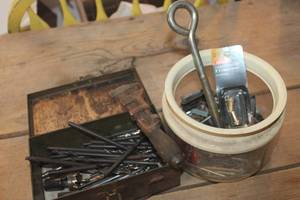 lot 5611 image: Metal Box of Drill Bits and More