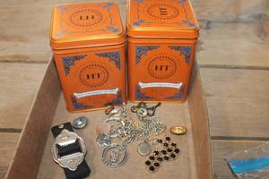 lot 5637 image: Tins and Misc. Jewelry